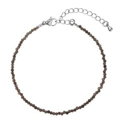 Náramok s pravými grey spinel kameňmi 43055.3 oceľ