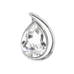 Strieborný prívesok s kryštálom Swarovski biela slza 34233.1 Krystal