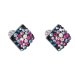 Stříbrné náušnice pecka s krystaly Swarovski mix barev kosočtverec 31169.4 Galaxy