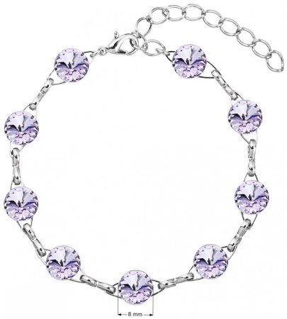 Náramek fialový Rivoli se Swarovski Elements Violet 8 mm