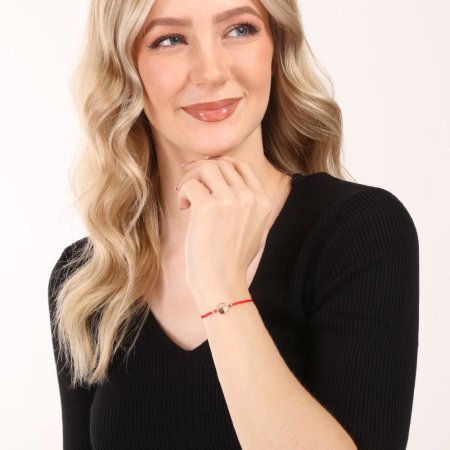 Kabbalah pozlátený rose gold náramok hory 13090.1 červený