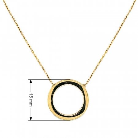 Zlatý 14 karátový náhrdelník kroužek 92A00023