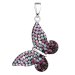 Stříbrný přívěsek s krystaly Swarovski mix barev motýl 34192.3 Magic Violet