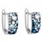 Stříbrné náušnice visací s krystaly Swarovski modrý půlkruh 31123.3 Blue Style