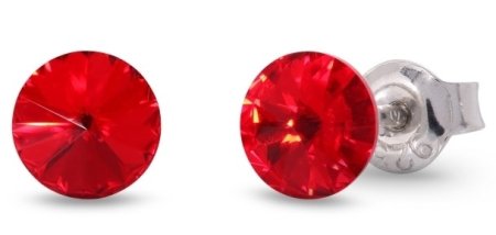 Náušnice červené Rivoli so Swarovski Elements Sweet Candy Studs K1122SS29LSI light siam 6 mm