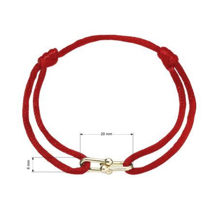 Kabbalah náramok s pozlátenou ozdobou 13094.3 red