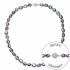 Perlový náhrdelník z říčních perel se zapínáním z bílého 14 karátového zlata 822027.3/9272B peacock