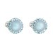 Strieborné náušnice pecka s kryštálmi Swarovski a svetlo modrou matnou perlou okrúhle 31314.3 Light Blue