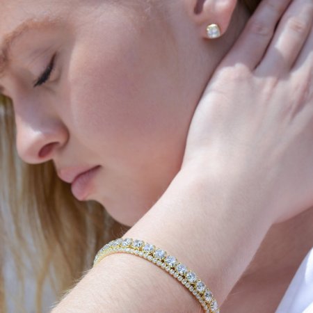 Jemný pozlacený tenisový náramek 13095.1