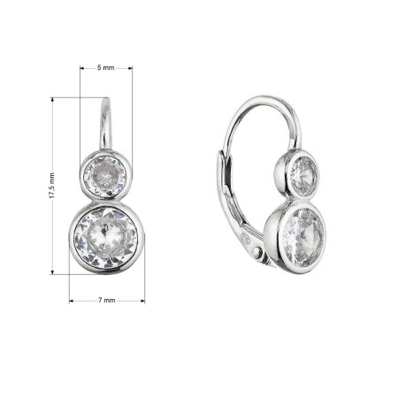 Strieborné visiace náušnice dvojité 11619.1