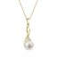 Zlatý 14 karátový náhrdelník s bílou říční perlou a brilianty 92PB00050