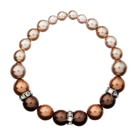 Náramek se Swarovski Elements perla hnědá 33016.3 Brown
