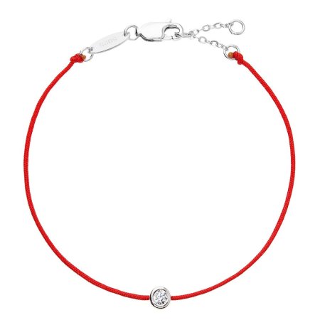 Červený náramek proti uhranutí stříbrný kulatý 13005.3 Red