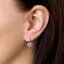 Strieborné náušnice visiace s kryštálmi Swarovski ružové srdce 31125.3 Rose