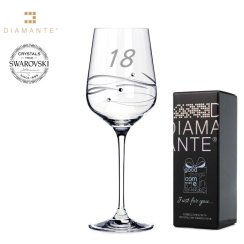 Poháre na víno so Swarovski Elements 450 ml číslo "18"