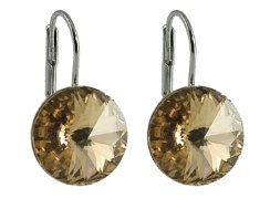 Náušnice Rivoli so Swarovski Elements Light Topaz 14 mm