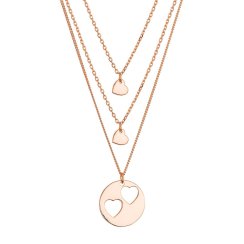 Pozlacený stříbrný set náhrdelníků pro maminku a dvě dcery 62048 rose gold