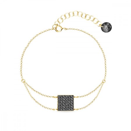 Náramek šedý se Swarovski Elements Kingdom BGROLOFM6SN Silver Night