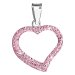 Strieborný prívesok s kryštálmi Swarovski ružové srdce 34093.3 Rose