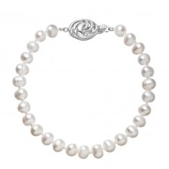 Perlový náramek z říčních perel se zapínáním z bílého 14 karátového zlata 823001.1/9265B bílý