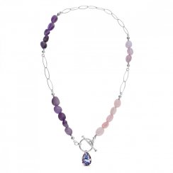 Strieborný náhrdelník fialový Sassolino N6433VL10MIX Vitrail Light