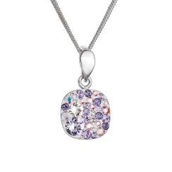 Strieborný náhrdelník so Swarovski kryštálmi 32088.3 violet
