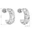 Strieborné náušnice kruhy s kryštálmi Swarovski biele polkruh 31118.1 Krystal