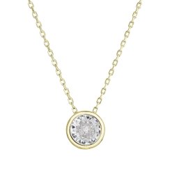Pozlátený náhrdelník s čírym zirkónom 12051.1 Au plating