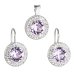 Sada šperků s krystaly Swarovski náušnice a přívěsek fialové kulaté 39107.3 Violet