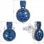 Sada šperků se zirkonem náušnice a přívěsek modré kulaté 19024.3 Blue Zircon