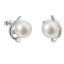 Stříbrné náušnice pecky s bílou říční perlou 21038.1