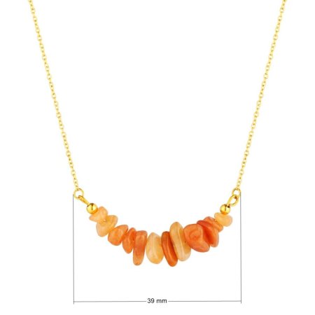 Náhrdelník s kamenem oranžový avanturín 42037.3 ocel