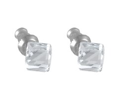 Náušnice so Swarovski Elements biela kocka Krystal 6 mm
