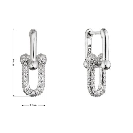 Strieborné náušnice elegantné uzly so zirkónmi 11660.1