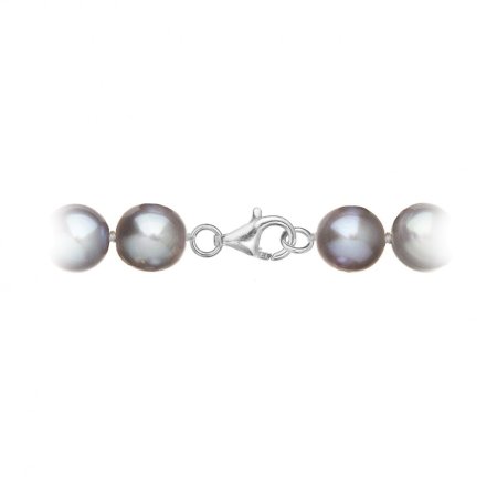 Perlový náhrdelník z riečnych perál so zapínaním z bieleho 14 karátového zlata 822028.3/9260B grey