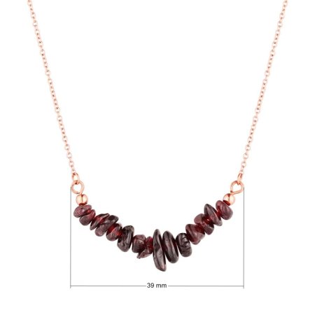 Náhrdelník s kameňom garnet 42037.3 oceľ
