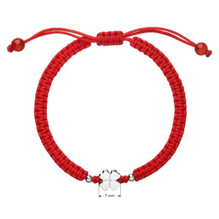 Náramek proti uhranutí se stříbrným čtyřlístkem 13001.3 Red