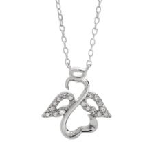 Strieborný náhrdelník číry s kryštálmi Swarovski Elements Anjel Kryštál
