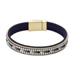 Náramek tmavě modrý textilní 53008.3 blue