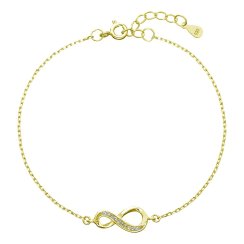 Pozlátený náramok so zirkónmi nekonečno 13009.1 Au plating