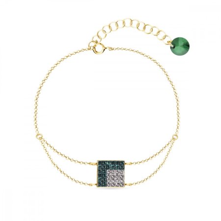 Náramok zelený sa Swarovski Elements Kingdom BGROLOFM6EMC Emerald