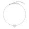 Stříbrný náramek se syntetickým opálem bílé srdce 13018.1 White s. Opal