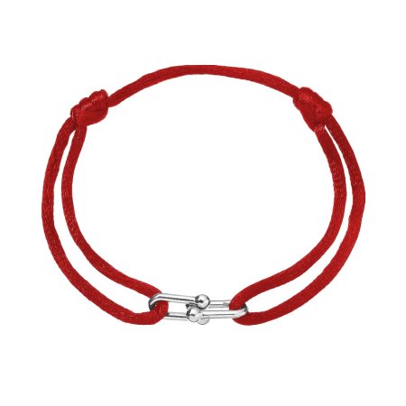 Kabbalah náramok so striebornou ozdobou 13094.3 red