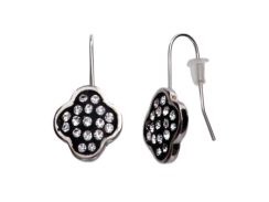 Visiace náušnice so Swarovski Elements kvet Jet