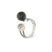 Prsteň sa Swarovski Elements gulička Hematite + AB