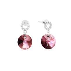 Náušnice se Swarovski Elements penízek Antique Pink