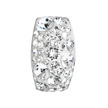 Strieborný prívesok s kryštálmi Swarovski biely obdĺžnik 34194.1 Kryštál