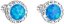 Stříbrné náušnice pecky se syntetickým opálem a krystaly Swarovski modré kulaté 31317.1 Blue s. Opal