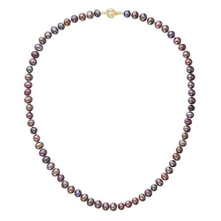 Perlový náhrdelník z říčních perel se zapínáním ze 14 karátového zlata 922001.3/9272A dk.peacock