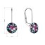 Strieborné náušnice visiace s kryštálmi Swarovski mix farieb malé 31321.4 galaxy